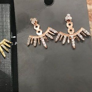 NWT rose gold pave ear jackets